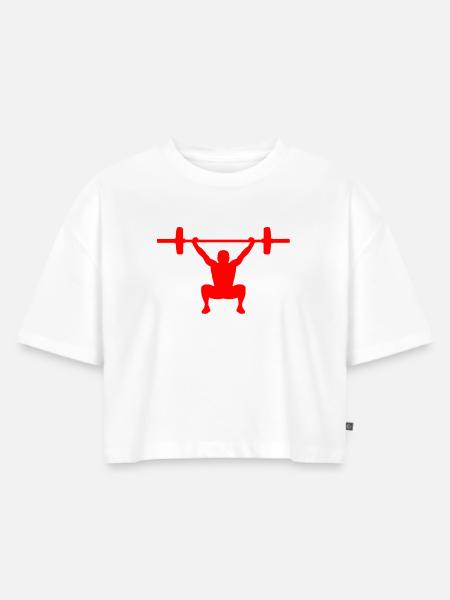 Snatch rot - Frauen Premium Oversized Bio Cropped T-Shirt - Weiß