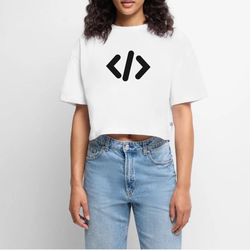 Programmierer-Code Frauen Premium Oversized Bio Cropped T-Shirt