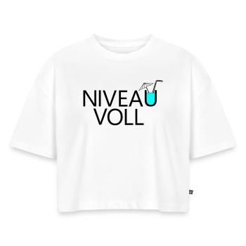Niveau complet - Crop top Premium bio Oversize Femme - blanc - Devant - Selfina (174cm)