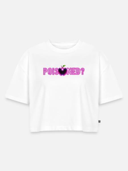 Neon-Apple mit Glitzer-Effekt - Frauen Premium Oversized Bio Cropped T-Shirt - Weiß
