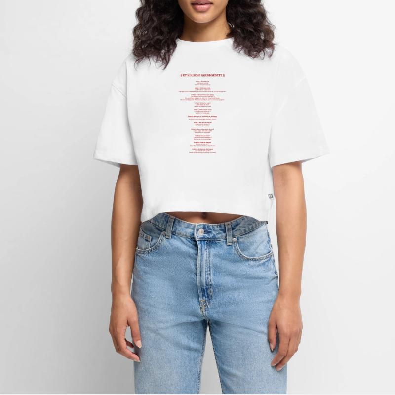 Et Kölsche Basic Law - Et Kölsche Basic Law Women’s Premium Oversized Organic Cropped T-Shirt
