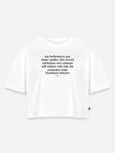 afd wählen - Frauen Premium Oversized Bio Cropped T-Shirt - Weiß