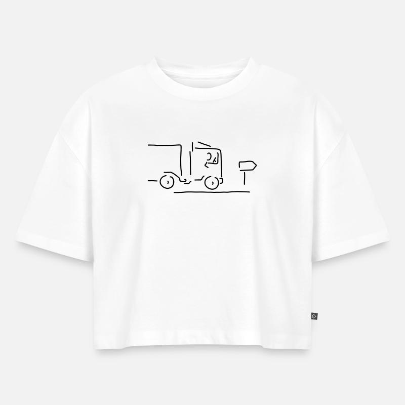 berufskraftfahrer - Frauen Premium Oversized Bio Cropped T-Shirt - Weiß