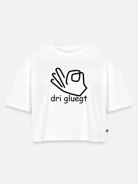 dri gluegt - Frauen Premium Oversized Bio Cropped T-Shirt - Weiß