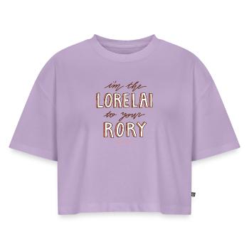Gilmore Girls Spruch I'm The Lorelai To Your Rory  - Frauen Premium Oversized Bio Cropped T-Shirt - Lavendel - Vorne - AI Model Female 172 dark (172cm)