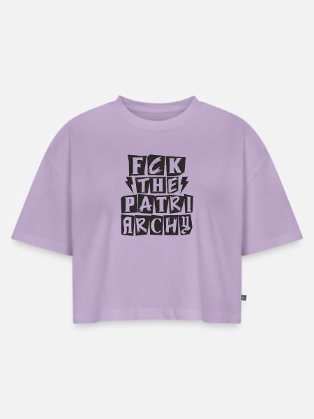 Fck The Patriarchy Feministisches Statement - Frauen Premium Oversized Bio Cropped T-Shirt - Lavendel