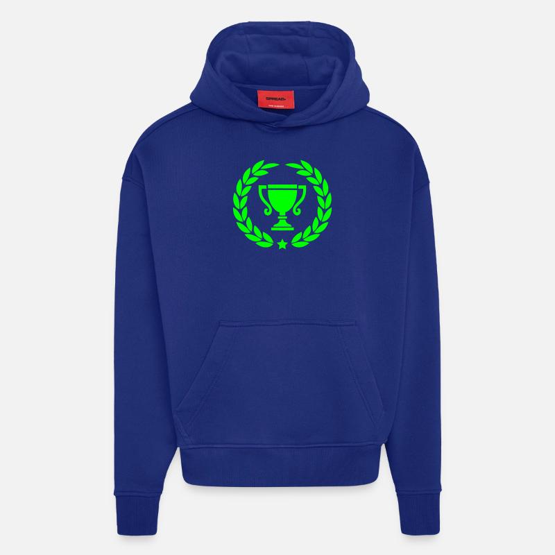 Coupe Couronne de Laurier 1 - Sweat à capuche bio épais oversize fabriqué en UE - Iconic Blue
