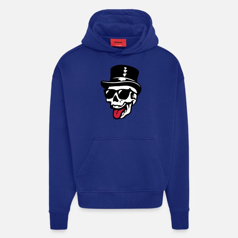 Groom Squelette - Sweat à capuche bio épais oversize fabriqué en UE - Iconic Blue