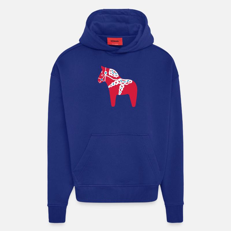 Dala Pferd rot - Hoodie- made by SPREAD  - Iconic Blue