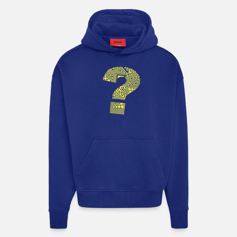 point d'interrogation ? - Sweat à capuche bio épais oversize fabriqué en UE - Iconic Blue