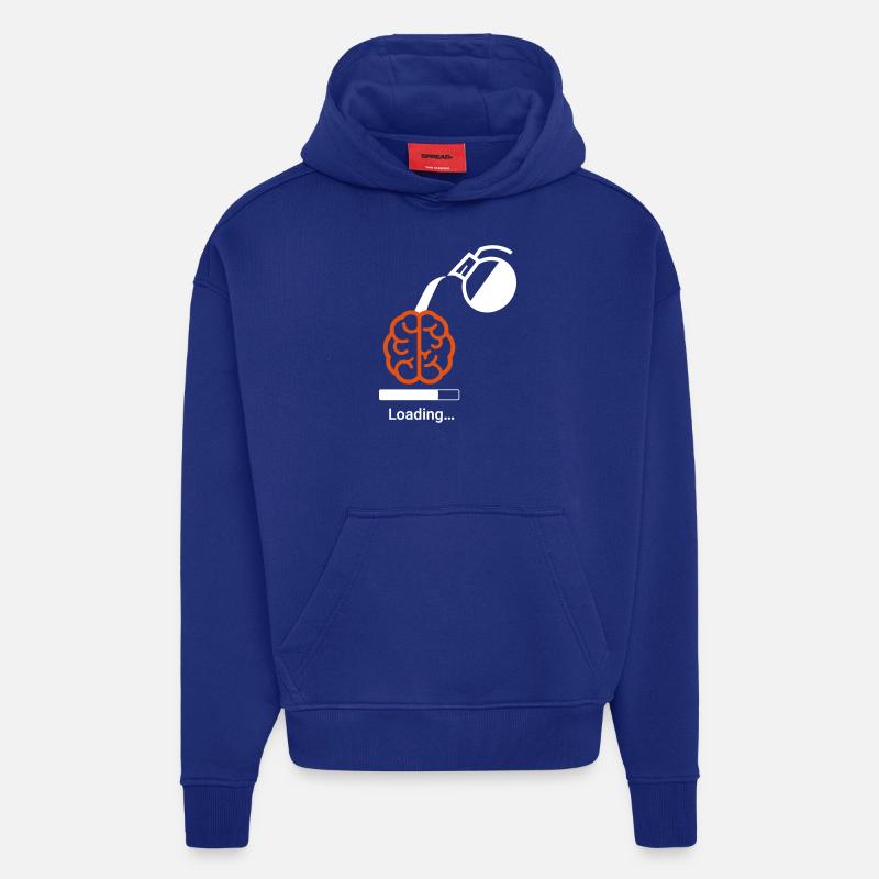 Coffee loading to Brain - Hoodie- made by SPREAD  - Iconic Blue