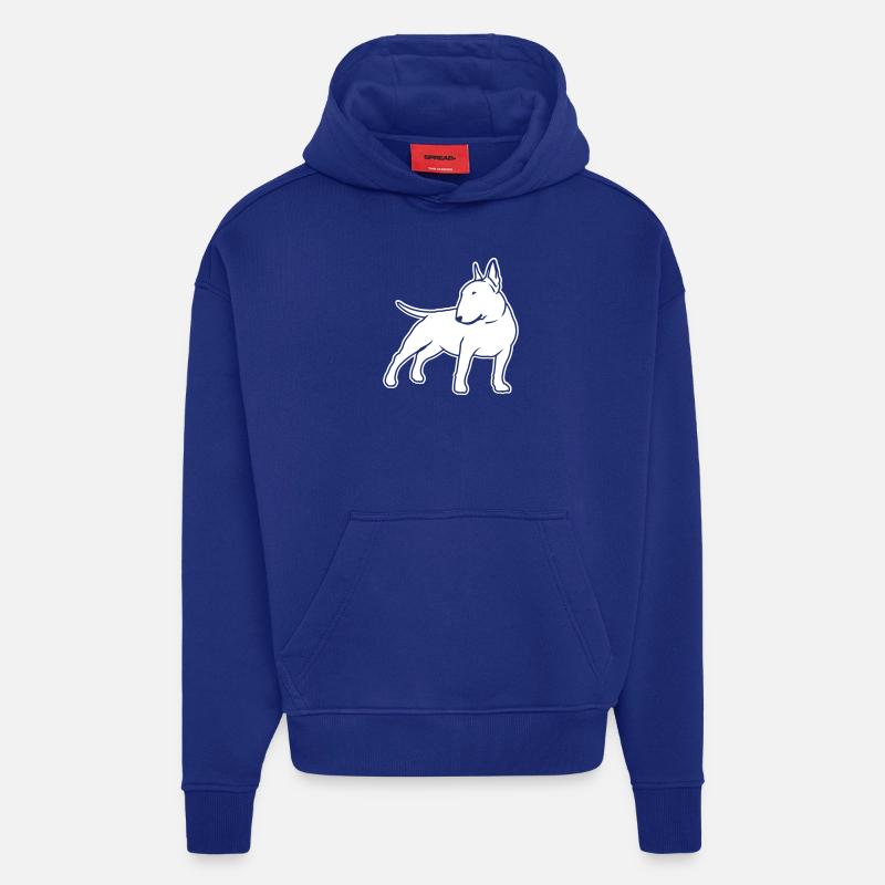 Bull Terrier cn_single_1c_4dark - Sweat à capuche bio épais oversize fabriqué en UE - Iconic Blue