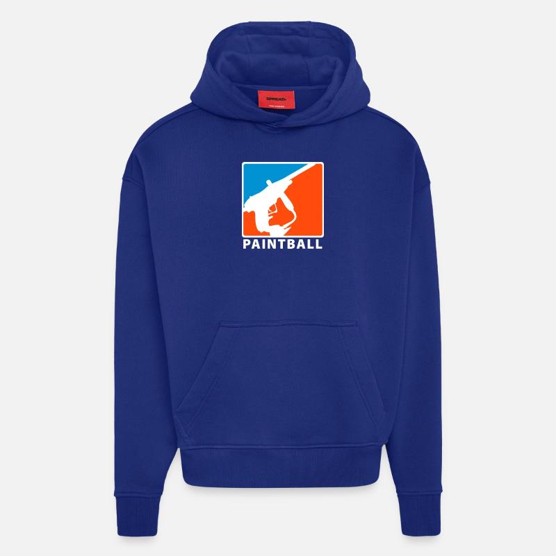PAINTBALL - Sweat à capuche bio épais oversize fabriqué en UE - Iconic Blue