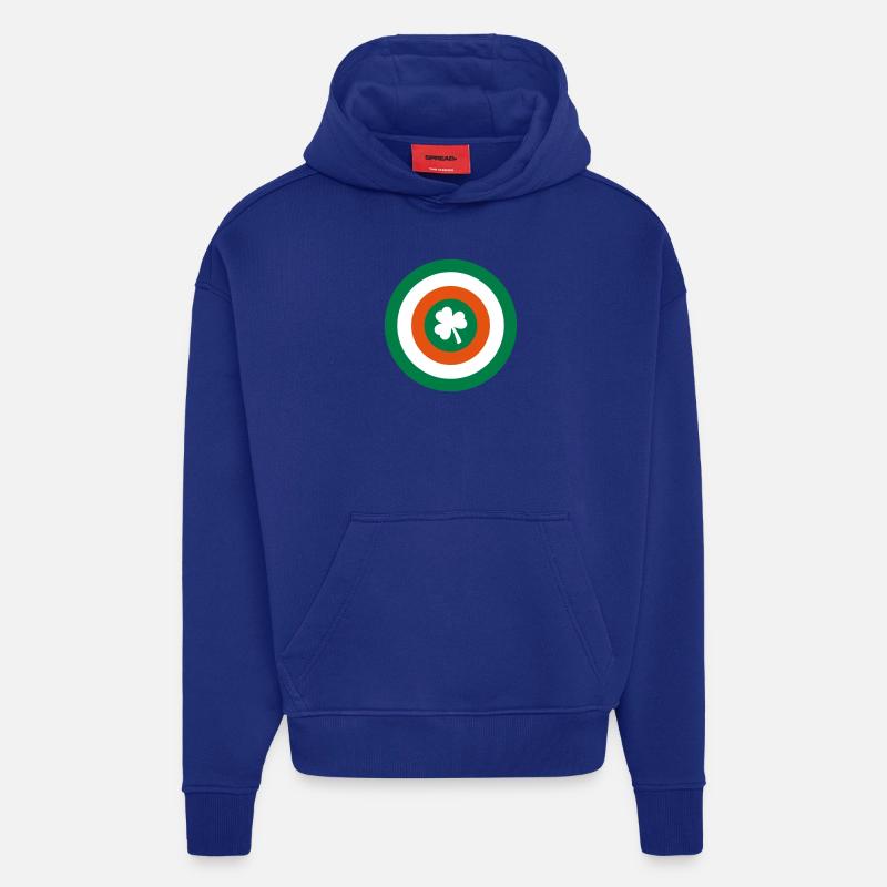 eire - Sweat à capuche bio épais oversize fabriqué en UE - Iconic Blue