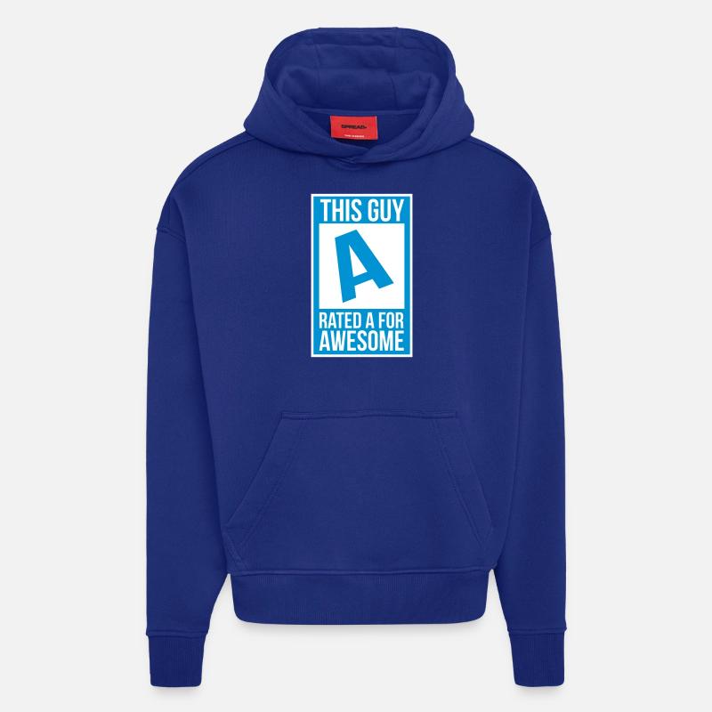rated a - Sweat à capuche bio épais oversize fabriqué en UE - Iconic Blue