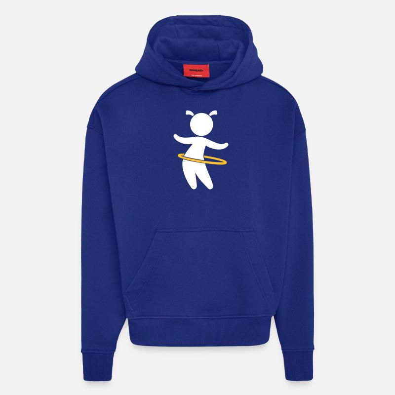 Jeu d'enfant avec Hoolahoop - Sweat à capuche bio épais oversize fabriqué en UE - Iconic Blue