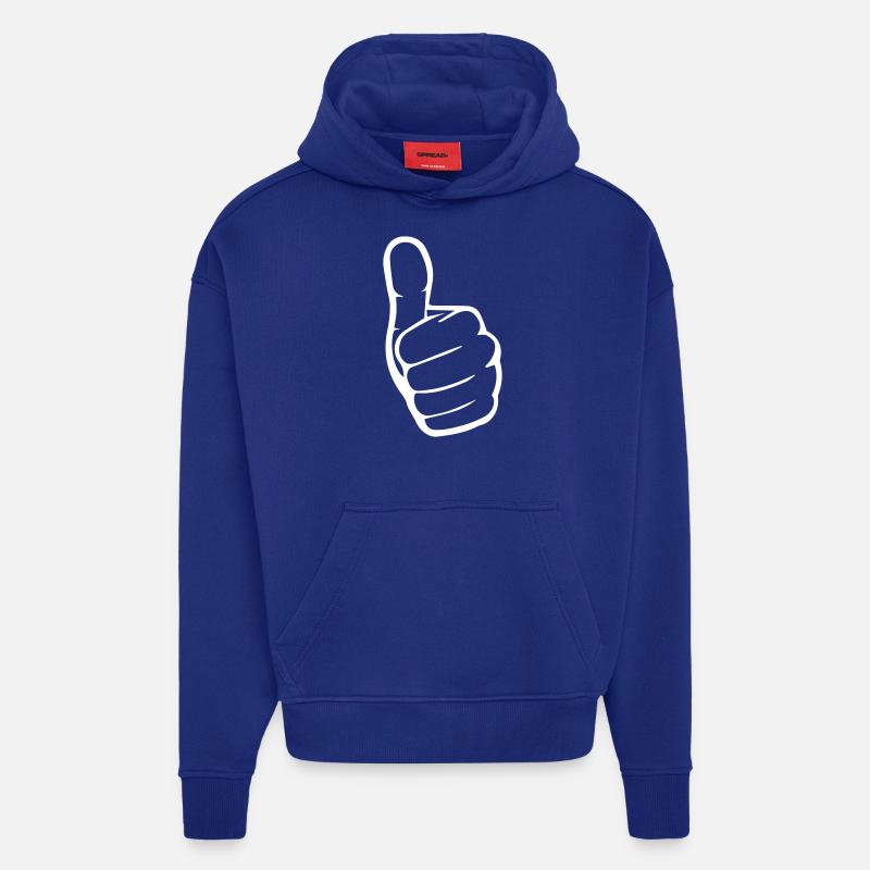 comme main - Sweat à capuche bio épais oversize fabriqué en UE - Iconic Blue
