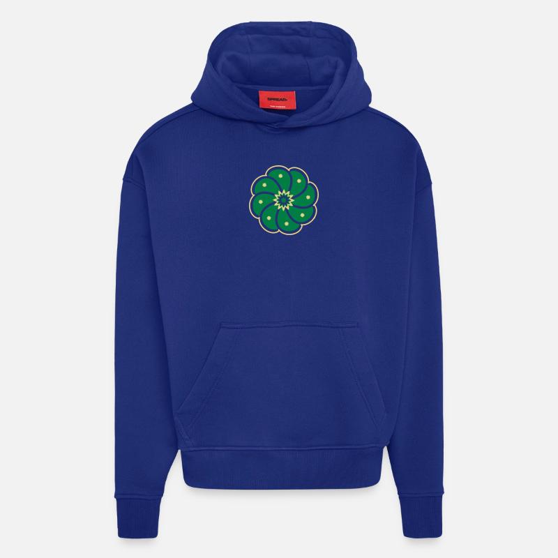 Cactus peyotl, Mexique, psychédélique, drogue - Sweat à capuche bio épais oversize fabriqué en UE - Iconic Blue