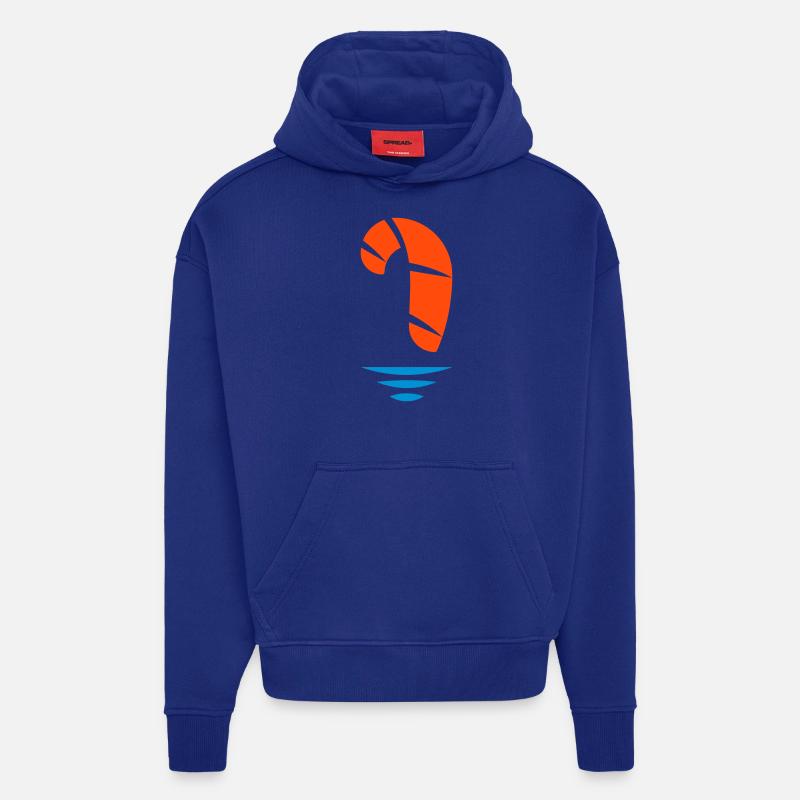 Logo du kitesurfeur - Sweat à capuche bio épais oversize fabriqué en UE - Iconic Blue