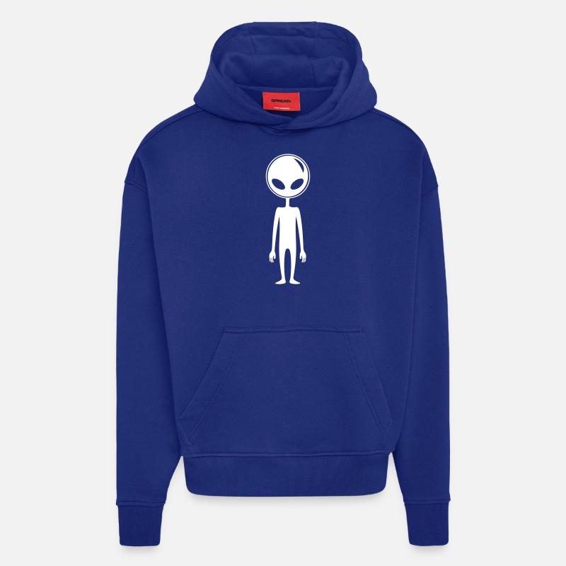 Alien Außerirdischer - Sweat à capuche bio épais oversize fabriqué en UE - Iconic Blue