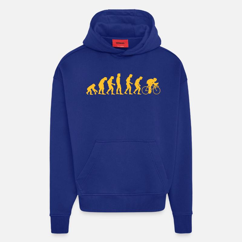 fahrrad_evolution - Sweat à capuche bio épais oversize fabriqué en UE - Iconic Blue