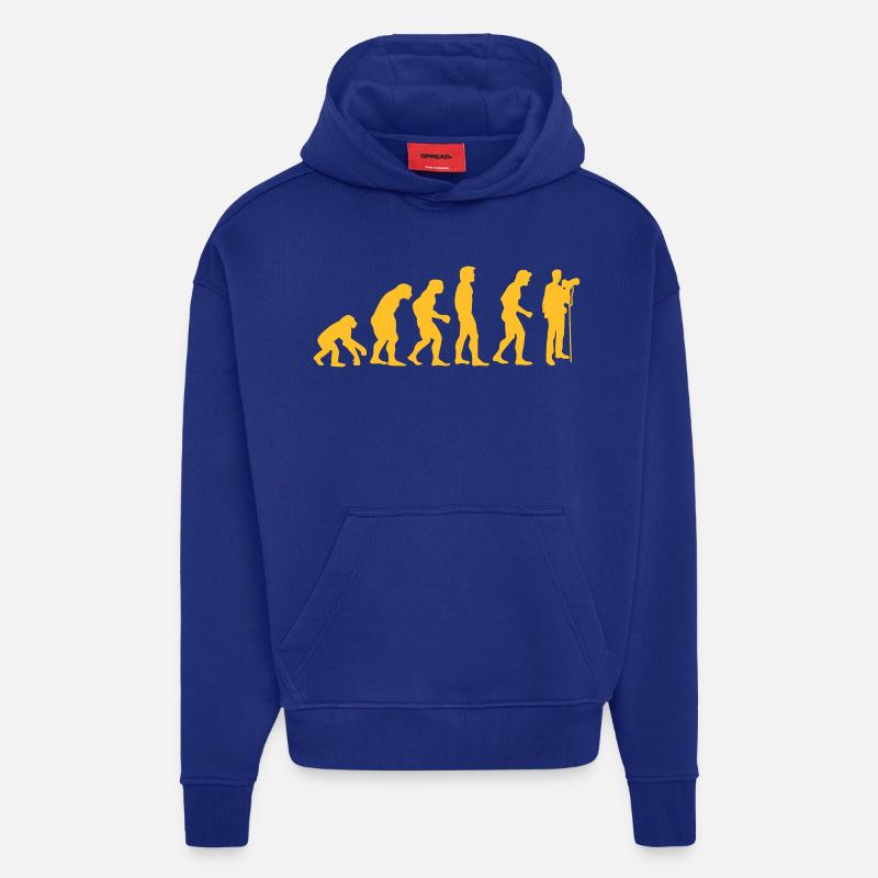 photographer evolution - Sweat à capuche bio épais oversize fabriqué en UE - Iconic Blue