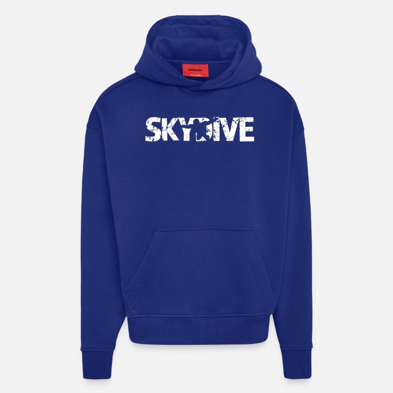 silhouette Skydive - Sweat à capuche bio épais oversize fabriqué en UE - Iconic Blue