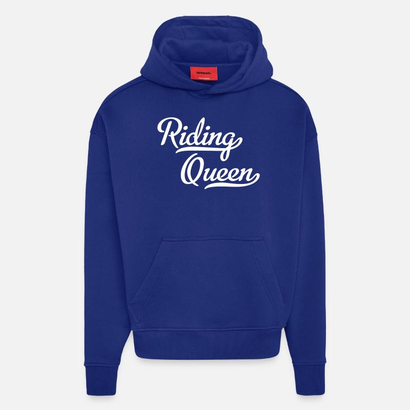 Équitation Queen - Sweat à capuche bio épais oversize fabriqué en UE - Iconic Blue