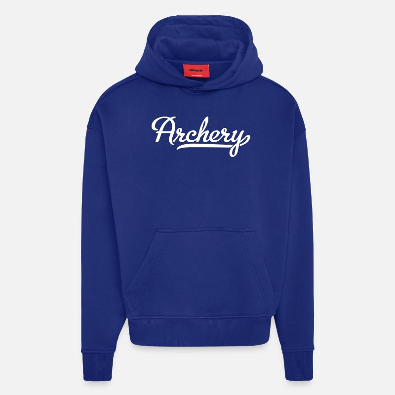 tir à l'arc - Sweat à capuche bio épais oversize fabriqué en UE - Iconic Blue