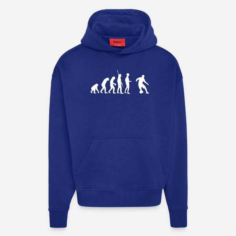 évolution du football - Sweat à capuche bio épais oversize fabriqué en UE - Iconic Blue