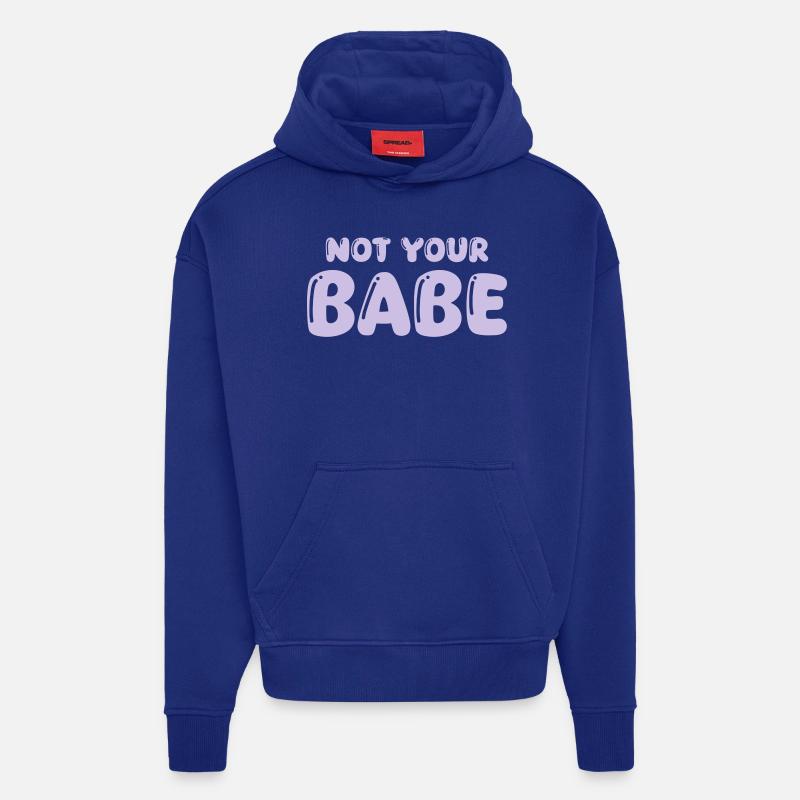 pas votre bébé - Sweat à capuche bio épais oversize fabriqué en UE - Iconic Blue