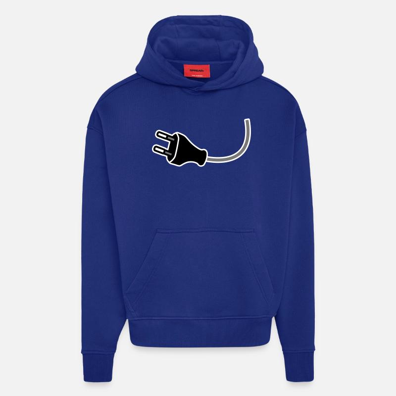 Plug - Sweat à capuche bio épais oversize fabriqué en UE - Iconic Blue
