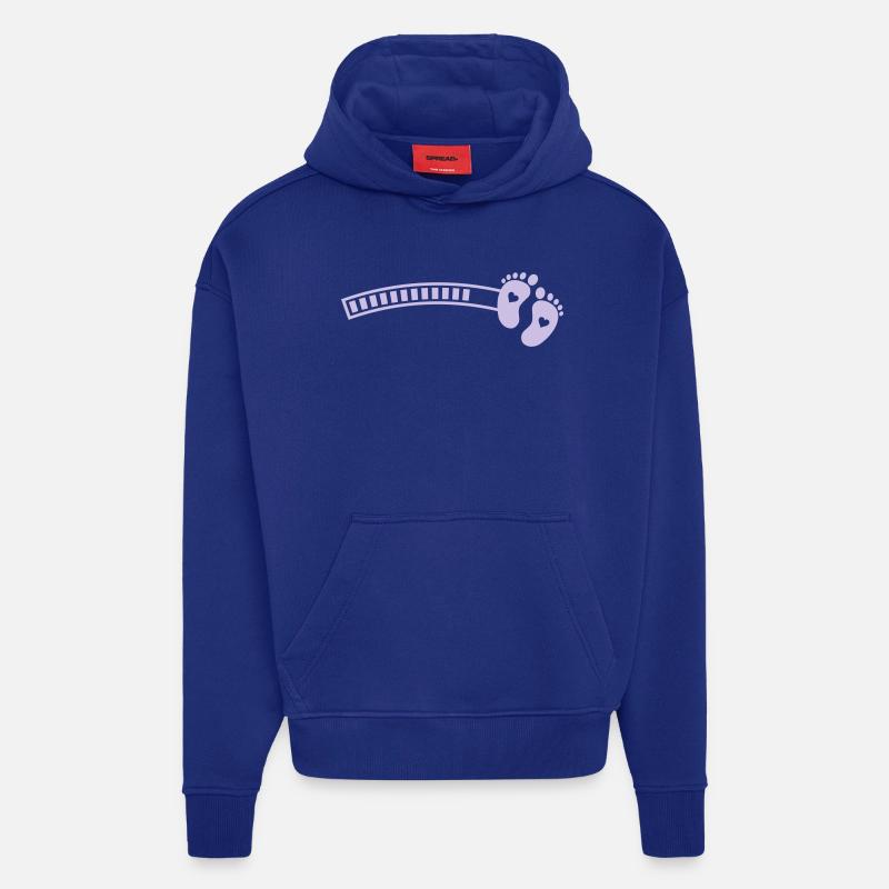 Bébé Bébé Pieds De Chargement - Sweat à capuche bio épais oversize fabriqué en UE - Iconic Blue