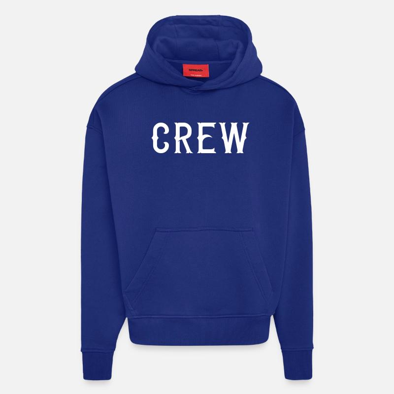 équipage - Sweat à capuche bio épais oversize fabriqué en UE - Iconic Blue