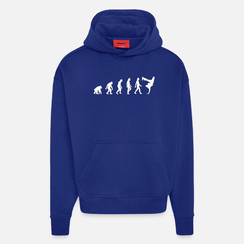 L'évolution du breakdancing - Sweat à capuche bio épais oversize fabriqué en UE - Iconic Blue