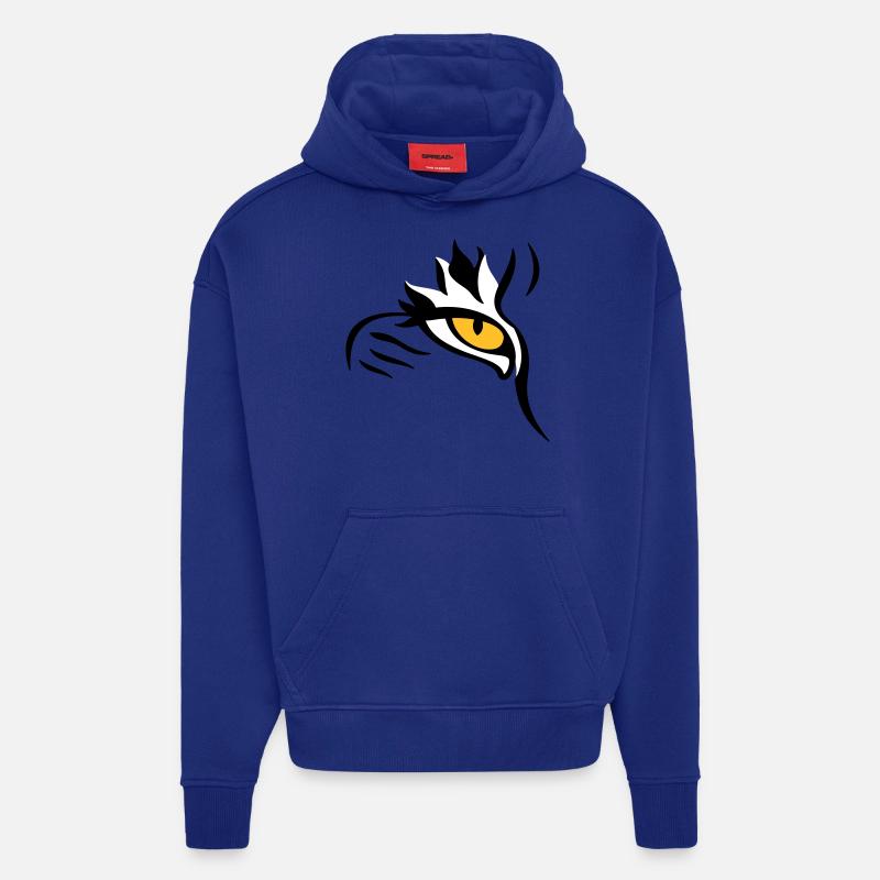 Œil-Lynx - Sweat à capuche bio épais oversize fabriqué en UE - Iconic Blue