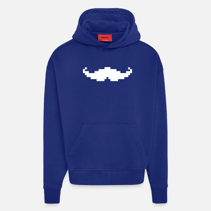 Schnurrbart pixel geek - Hoodie- made by SPREAD  - Iconic Blue