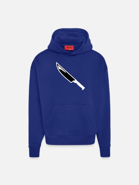 Couteau - Sweat à capuche bio épais oversize fabriqué en UE - Iconic Blue