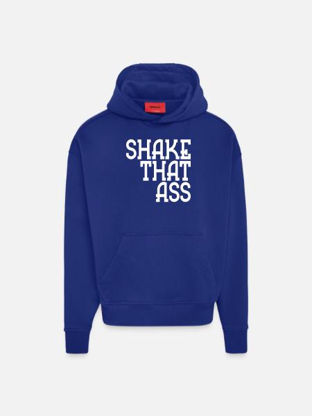 shake that ass - Sweat à capuche bio épais oversize fabriqué en UE - Iconic Blue