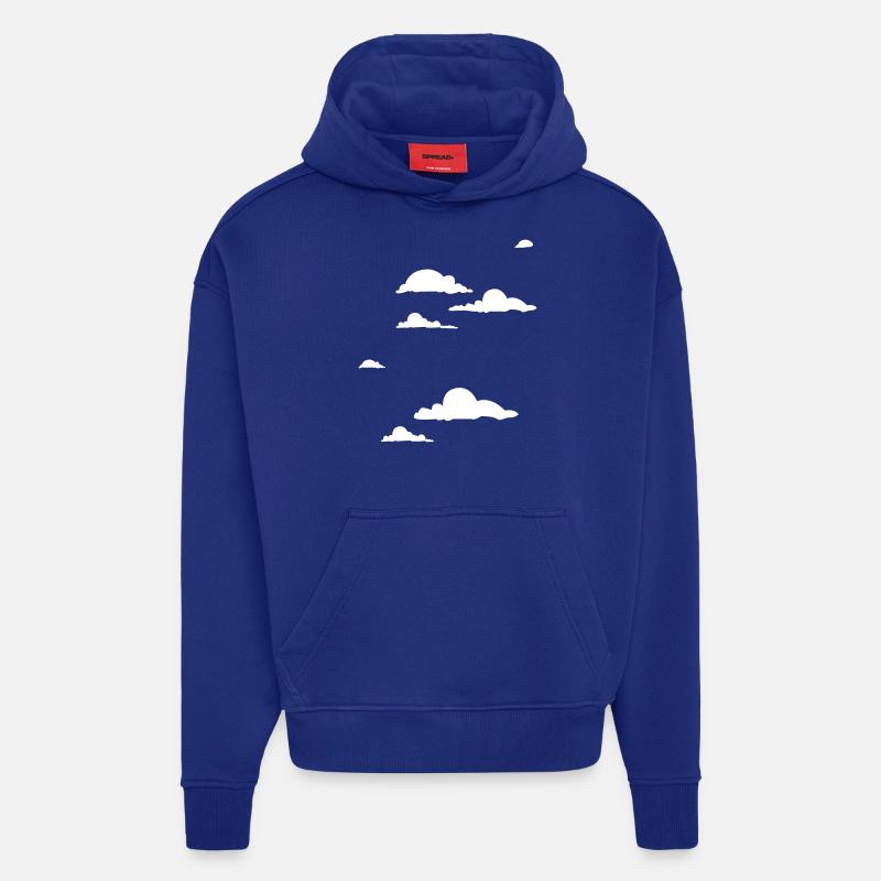 Les nuages - Sweat à capuche bio épais oversize fabriqué en UE - Iconic Blue