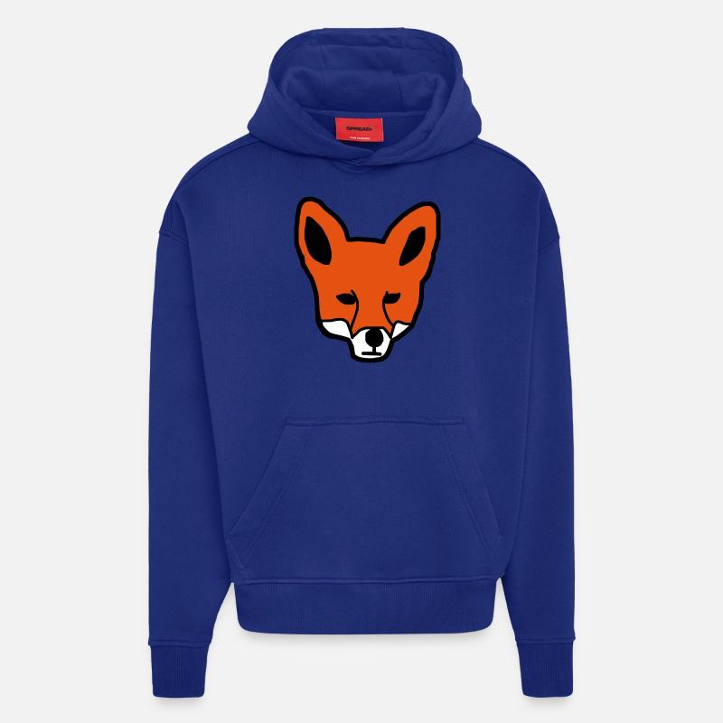 Idée cadeau cadeau Fox - Sweat à capuche bio épais oversize fabriqué en UE - Iconic Blue