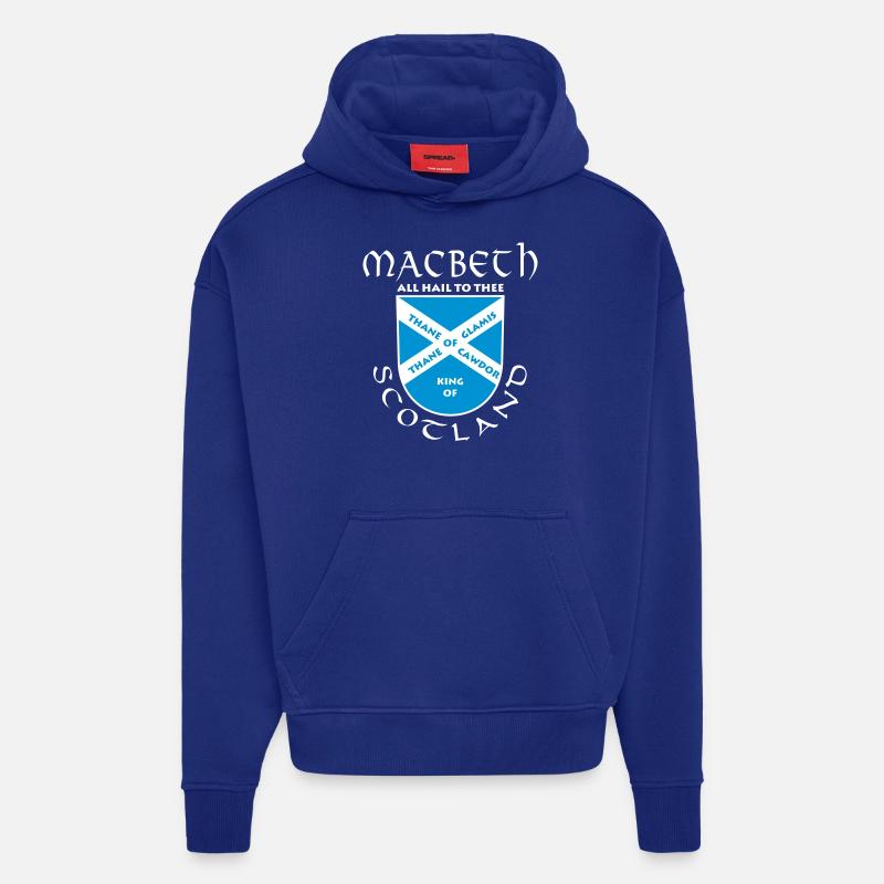 Ecosse Macbeth - Sweat à capuche bio épais oversize fabriqué en UE - Iconic Blue
