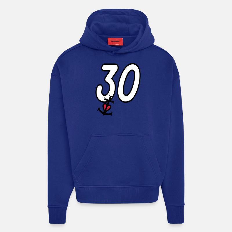 Gard croix camargaise - Sweat à capuche bio épais oversize fabriqué en UE - Iconic Blue