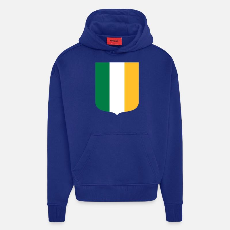 Irlande - Sweat à capuche bio épais oversize fabriqué en UE - Iconic Blue