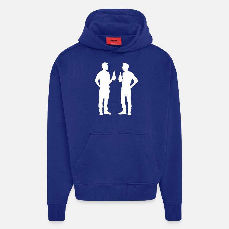 L’équipe Drinking Mannschaft - Sweat à capuche bio épais oversize fabriqué en UE - Iconic Blue