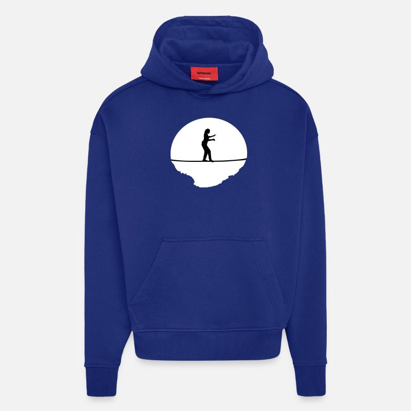 Slackline, Slacklining Frau - Hoodie- made by SPREAD  - Iconic Blue