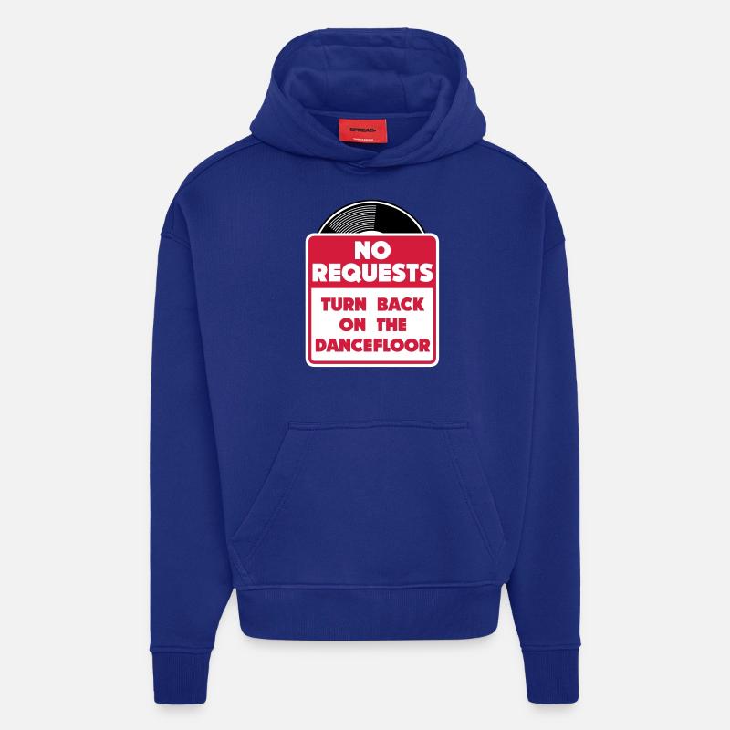 no_requests_03 - Sweat à capuche bio épais oversize fabriqué en UE - Iconic Blue