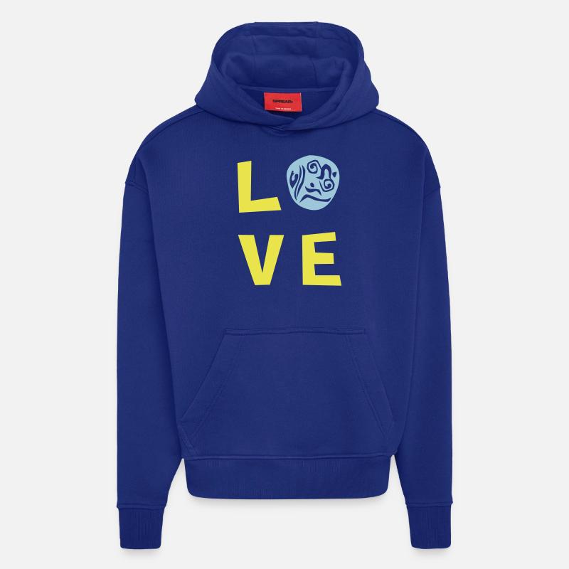 AMOUR TRI 2c - Sweat à capuche bio épais oversize fabriqué en UE - Iconic Blue