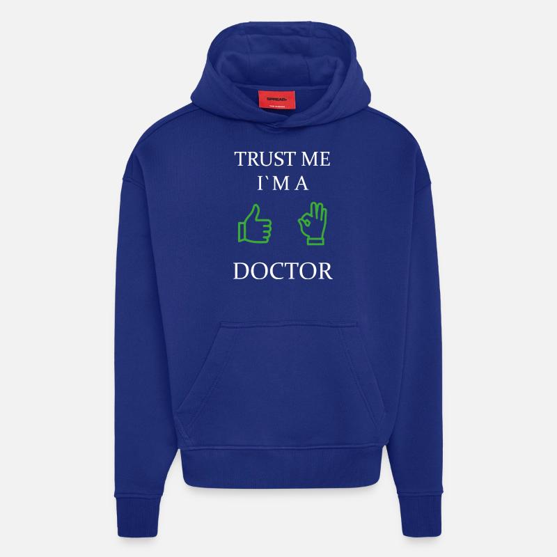 Fais moi confiance - Sweat à capuche bio épais oversize fabriqué en UE - Iconic Blue
