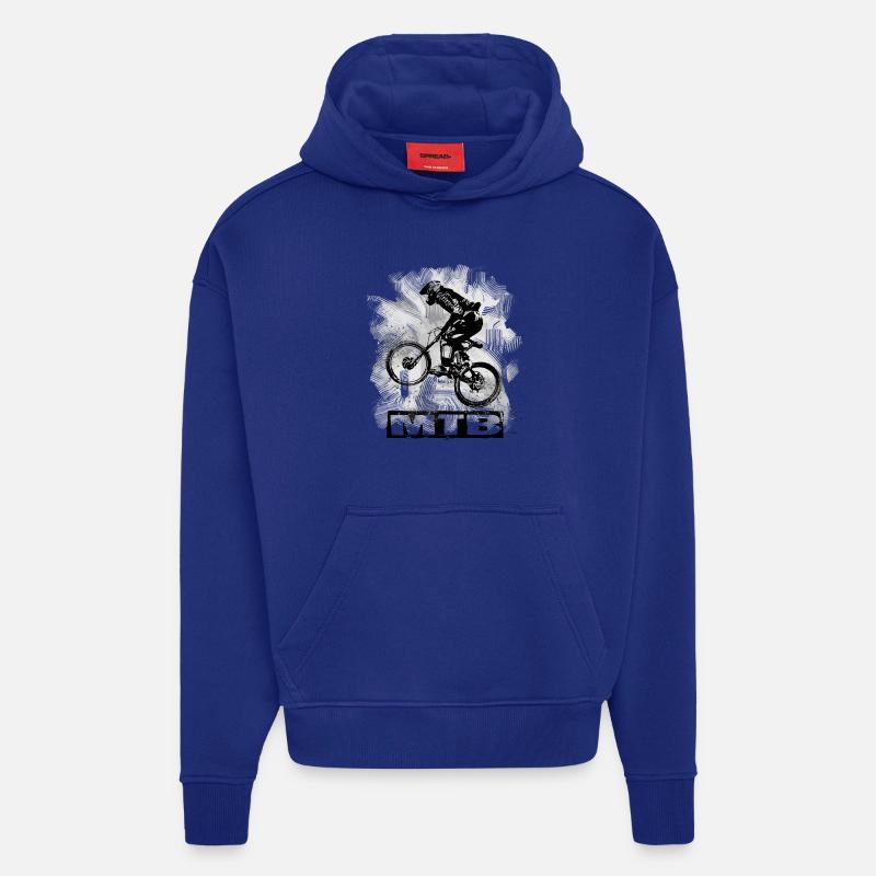 MTB - Sweat à capuche bio épais oversize fabriqué en UE - Iconic Blue